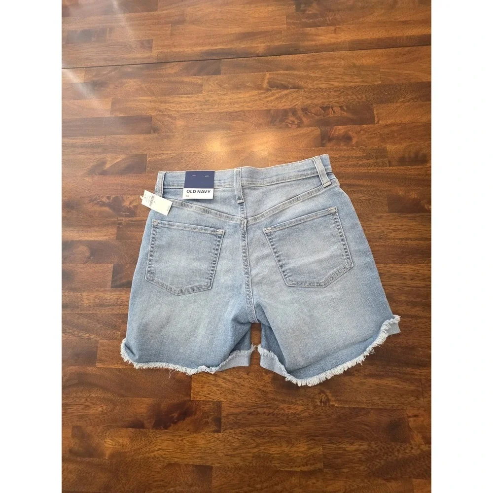 Old Navy Girls Denim Cut Off Shorts Size 14 Stretch Waiste New With Tag Sku 11